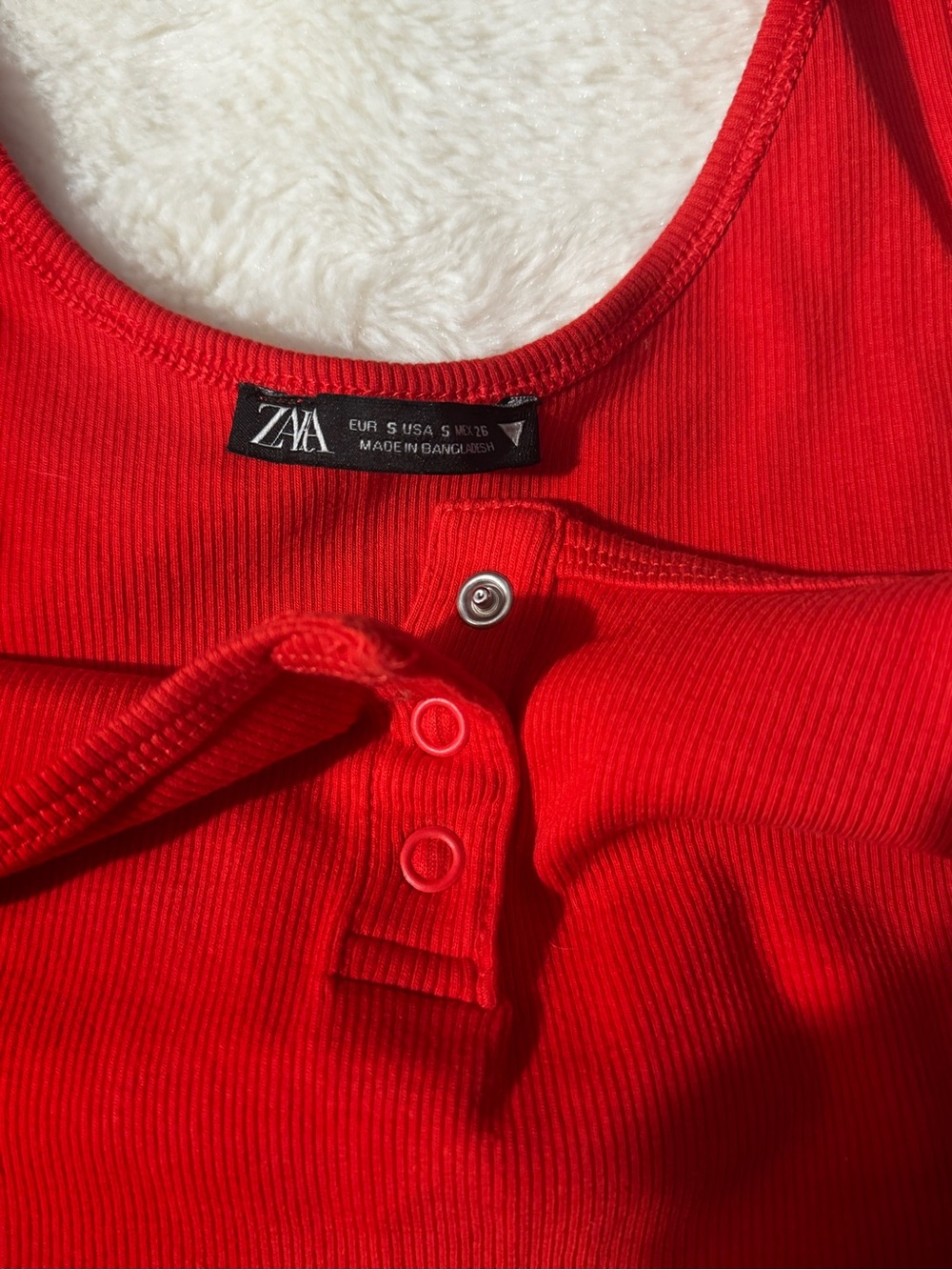 Zara Red Ribbed Mini Dress - Picture 3 of 4